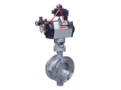 Flanged metal seal butterfly valve pneumatic